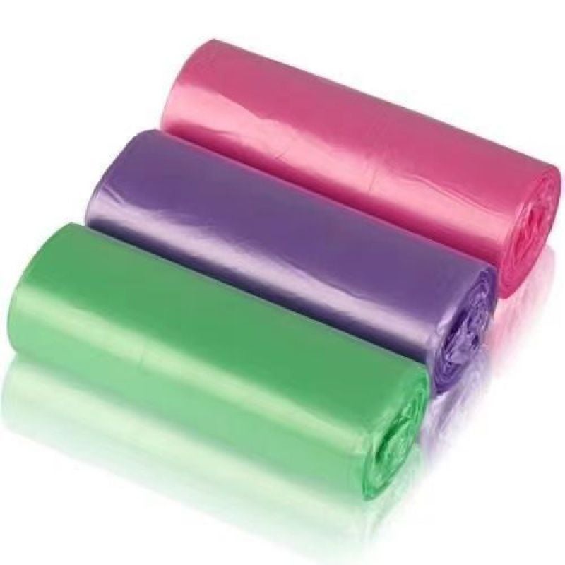 Flat Mouth Garbage Bag Thickened Point Break Disposable Portable Garbage Bag Household Kitchen Storage Bag Dormitory Black Sequence - Image 1